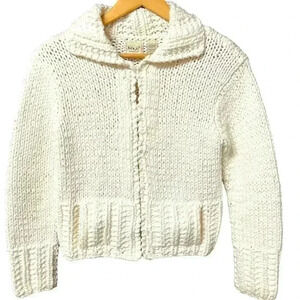 White Kenji hand knit high quality jacket